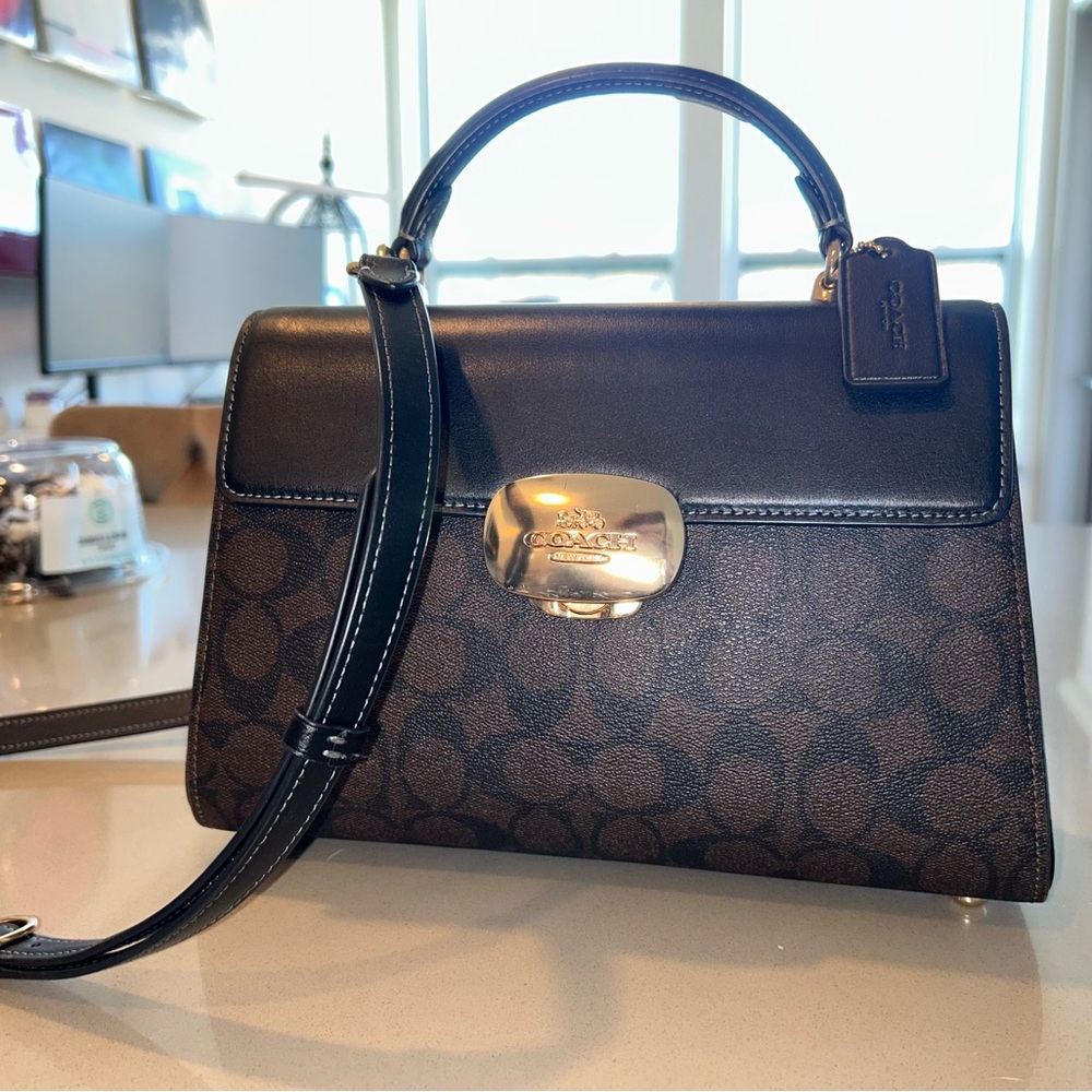 COACH Eliza top handle in Signature canvas